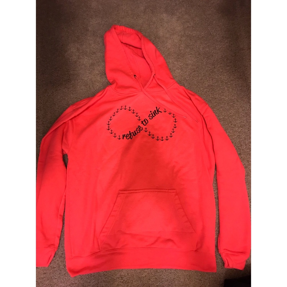 Neon pink hooded sweatshirt